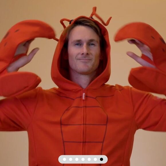 NWT Tipsy Elves Unisex Red Lobster Halloween Costume One Piece Jumpsuit Full Zip - Picture 5 of 11